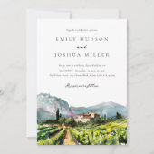 素朴ワイナリー横結婚面図 招待状 (正面)