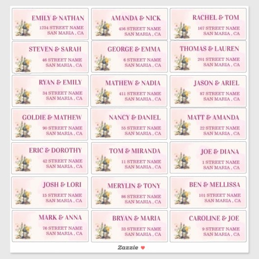 素朴ワイナリー結婚ズゲスト住所 シール (シート)