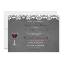 素朴ワイナリー結婚招待状