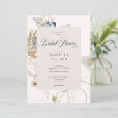 素朴ワイルドフラワーオンクリームブライダルシャワー 招待状 (スタンド正面)