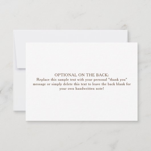 素朴ワイルドフラワーベビーの息のメイソンの結婚瓶 サンキューカード (裏面)