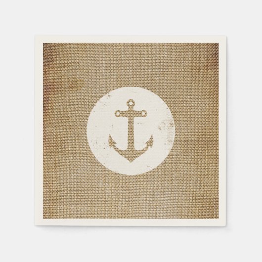 素朴ヴィンテージいかり スタンダードカクテルナプキン (正面)