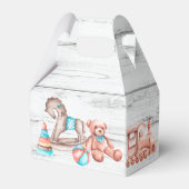 素朴ヴィンテージおもちゃ白木の赤ちゃんシャワー フェイバーボックス (裏面サイド)