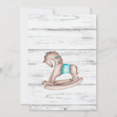 素朴ヴィンテージおもちゃ白木の赤ちゃんシャワー 招待状 (裏面)