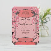 素朴ヴィンテージさくらんぼアールデコ結婚ズ 招待状 (スタンド正面)