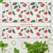 素朴ヴィンテージさくらんぼパターン キッチンタオル (折り畳み)