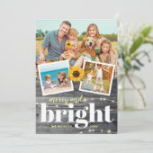 素朴ヴィンテージひまわり家族写真コラージュ シーズンカード (スタンド正面)