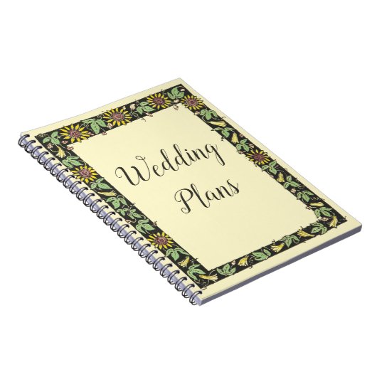 素朴ヴィンテージひまわり結婚枠の計画 ノートブック (右側)