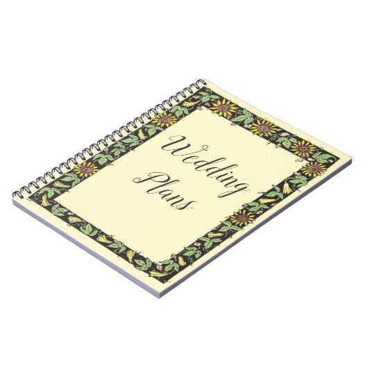 素朴ヴィンテージひまわり結婚枠の計画 ノートブック (左側)