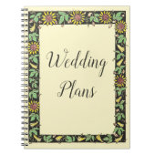 素朴ヴィンテージひまわり結婚枠の計画 ノートブック (正面)