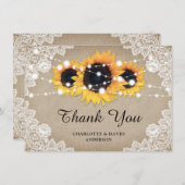 素朴ヴィンテージひま結婚わりサンキューカード サンキューカード (正面/裏面)