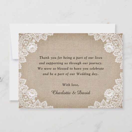 素朴ヴィンテージひま結婚わりサンキューカード サンキューカード (裏面)