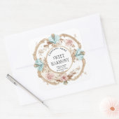 素朴ヴィンテージろうそく製品ラベル赤面ピンク瓶 スクエアシール (封筒)