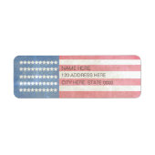 素朴ヴィンテージアメリカ国旗の差出人住所ラベル ラベル (正面)