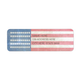 素朴ヴィンテージアメリカ国旗の差出人住所ラベル ラベル