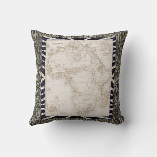 素朴ヴィンテージアモダンフエマラの地図 クッション (裏面)