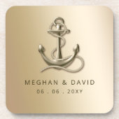 素朴ヴィンテージアンティーク航海の結婚いかり コースター (正面)
