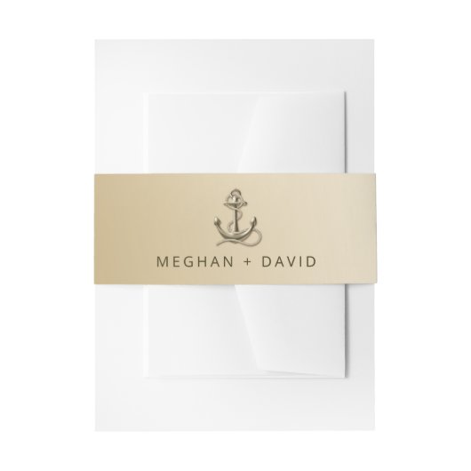 素朴ヴィンテージアンティーク航海の結婚いかり 招待状ベリーバンド (正面例)