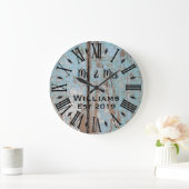 素朴ヴィンテージウッカスタムド ラージ壁時計 (ホーム)