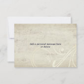 素朴ヴィンテージウッドネイビーターコイズピーコック結婚ズ 出欠カード (裏面)