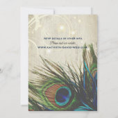 素朴ヴィンテージウッドネイビーターコイズピーコック結婚ズ 招待状 (裏面)