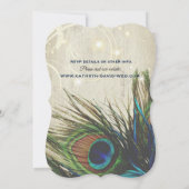 素朴ヴィンテージウッドネイビーターコイズピーコック結婚ズ 招待状 (裏面)