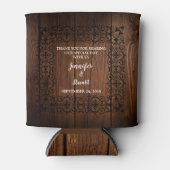 素朴ヴィンテージウッド新郎新婦ありがとうござ結婚う 缶クーラー (正面)