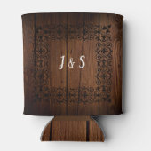 素朴ヴィンテージウッド新郎新婦ありがとうござ結婚う 缶クーラー (裏面)