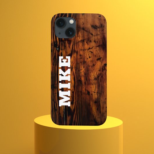 素朴ヴィンテージウッド&名前をカスタムする、ミニマリスト Case-Mate iPhoneケース