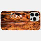 素朴ヴィンテージウッド&名前をカスタムする、ミニマリスト Case-Mate iPhoneケース (裏面 (横))