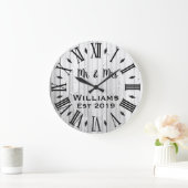 素朴ヴィンテージウパーソナライズされたィッドカスタム ラージ壁時計 (ホーム)