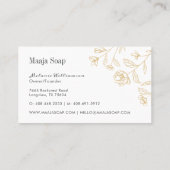 素朴ヴィンテージエッチスタイルフローラフラワーモノグラム 名刺 (裏面)