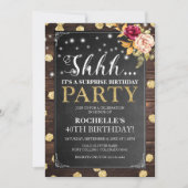 素朴ヴィンテージエレガントサプライズ誕生日パーティー 招待状 (正面)