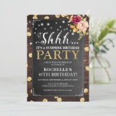 素朴ヴィンテージエレガントサプライズ誕生日パーティー 招待状 (スタンド正面)