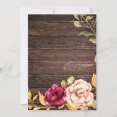 素朴ヴィンテージエレガントサプライズ誕生日パーティー 招待状 (裏面)