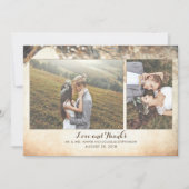 素朴ヴィンテージオークの木の結婚枝の写真 サンキューカード (正面)