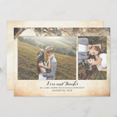 素朴ヴィンテージオークの木の結婚枝の写真 サンキューカード (正面/裏面)