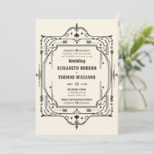 素朴ヴィンテージカウボーイ結婚のカントリーフレーム 招待状 (スタンド正面)