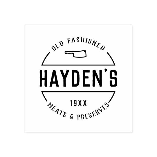 素朴ヴィンテージカスタムブッチャーの会社ロゴ ラバースタンプ (インプリント)