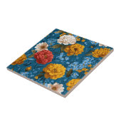 素朴ヴィンテージカラフル花柄 タイル (側面)