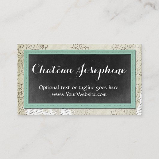 素朴ヴィンテージカルボ絵を描ードアクアオンダマスク 名刺 (正面)