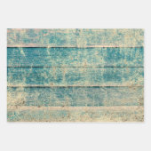 素朴ヴィンテージカントリーティール（緑がかった色）セピアウッドテクスチャ ラッピングペーパーシート (正面2)