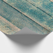 素朴ヴィンテージカントリーティール（緑がかった色）セピアウッドテクスチャ ラッピングペーパー (角)