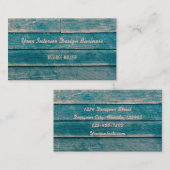 素朴ヴィンテージカントリーティール(緑がかった色)木目テクスチャ 名刺 (正面/裏面)