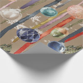 素朴ヴィンテージガラスぶら下がったオーナメントのリボン ラッピングペーパー (角)