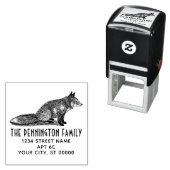 素朴ヴィンテージキツネスケッチ名差出人住所 セルフインキングスタンプ (インサイチュ)