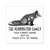 素朴ヴィンテージキツネスケッチ名差出人住所 セルフインキングスタンプ (デザイン)