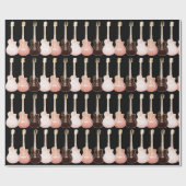 素朴ヴィンテージギタポップ・アートのーアートパターン音楽 ラッピングペーパー (フラット)