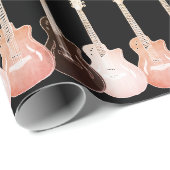 素朴ヴィンテージギタポップ・アートのーアートパターン音楽 ラッピングペーパー (ロールコーナー)