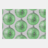 素朴ヴィンテージグリーンオーナメントラップクラフト紙 ラッピングペーパーシート (正面3)